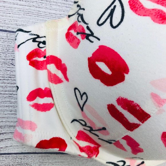 Cacique Lane Bryant Lipstick Print Bra Womens 42D - Picture 5 of 7